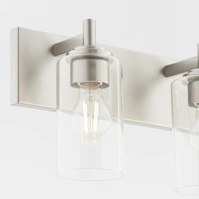 Quorum Fallstaff 4Lt Vanity, Satin Nickel/Clear