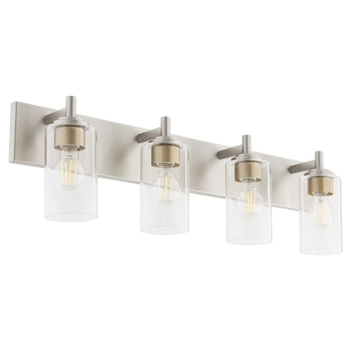 Quorum Fallstaff 4Lt Vanity, Satin Nickel/Clear