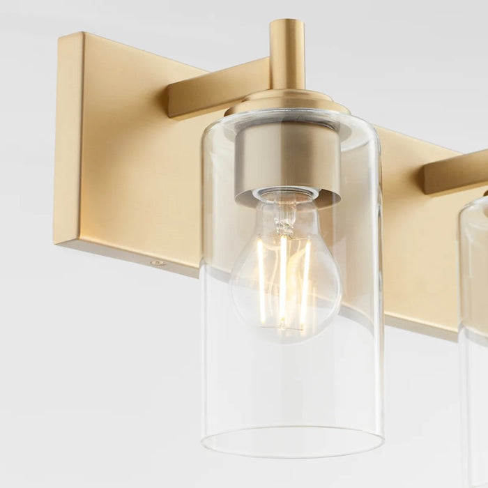 Quorum Fallstaff 4Lt Vanity, Aged Brass/Clear