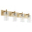 Quorum Fallstaff 4Lt Vanity, Aged Brass/Clear