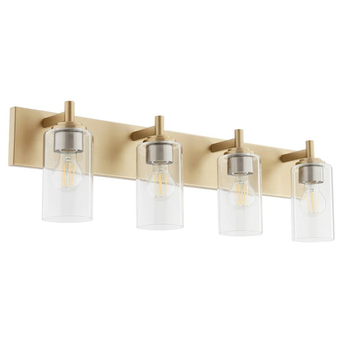 Quorum Fallstaff 4Lt Vanity, Aged Brass/Clear