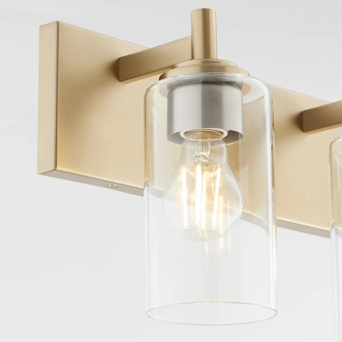 Quorum Fallstaff 4Lt Vanity, Aged Brass/Clear