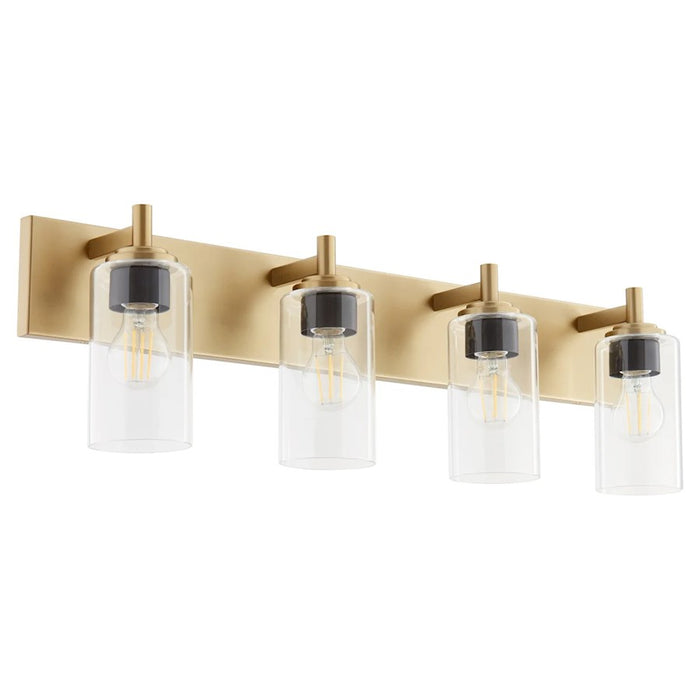 Quorum Fallstaff 4Lt Vanity, Aged Brass/Clear