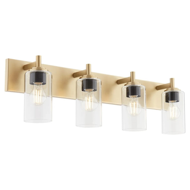 Quorum Fallstaff 4Lt Vanity, Aged Brass/Clear
