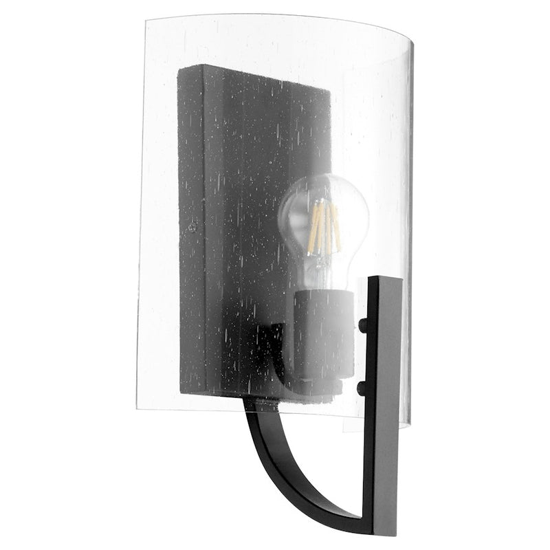 Quorum Dakota 1 Light Wall Sconce, Noir/Clear Seeded