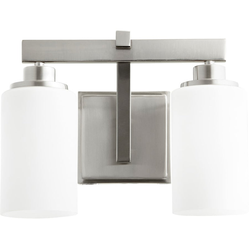 Quorum Lancaster 2 Light 13.25' Vanity, Satin Nickel