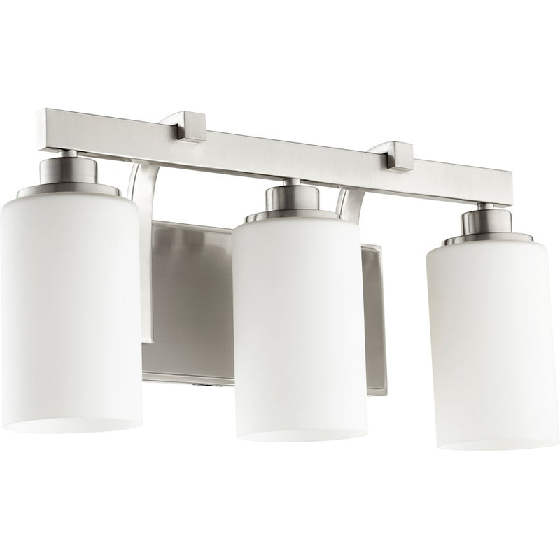Quorum Lancaster 3 Light 20' Vanity, Satin Nickel