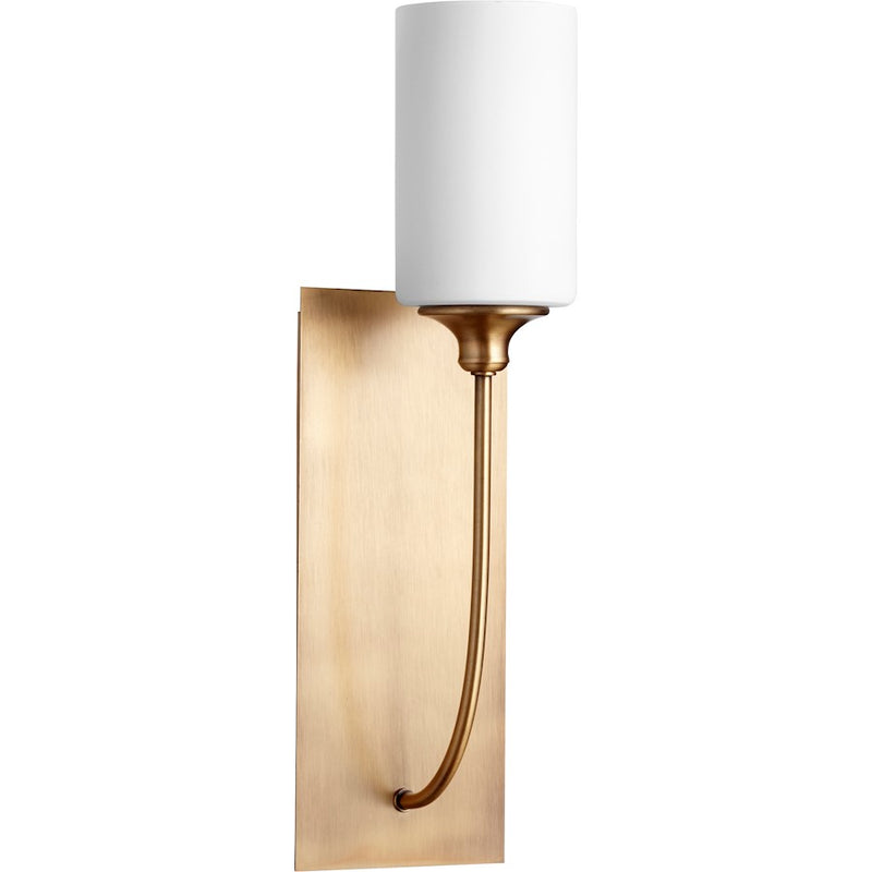 Quorum Celeste 1 Light 5.25' Wall Mount, Aged Brass