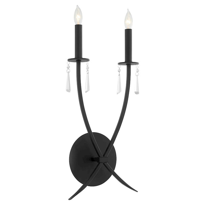 Quorum Majesty 2Lt Wall Mount, Matte Black