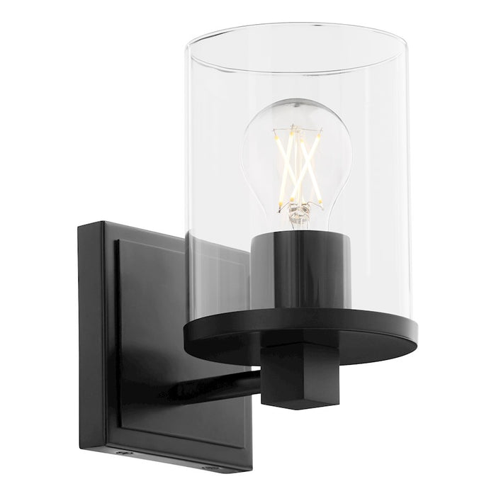 Quorum Bolton 1Lt Wall Mount, Matte Black/Clear
