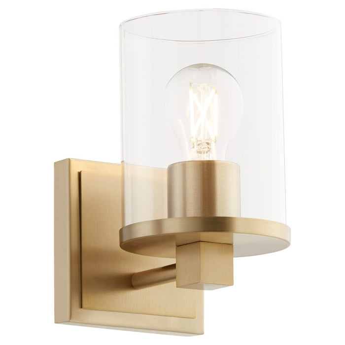 Quorum Bolton 1Lt Wall Mount, Aged Brass/Clear
