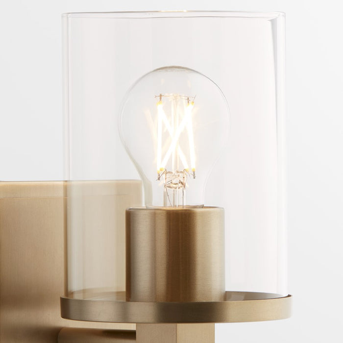 Quorum Bolton 1Lt Wall Mount, Aged Brass/Clear