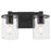 Quorum Bolton 2Lt Vanity, Matte Black/Clear