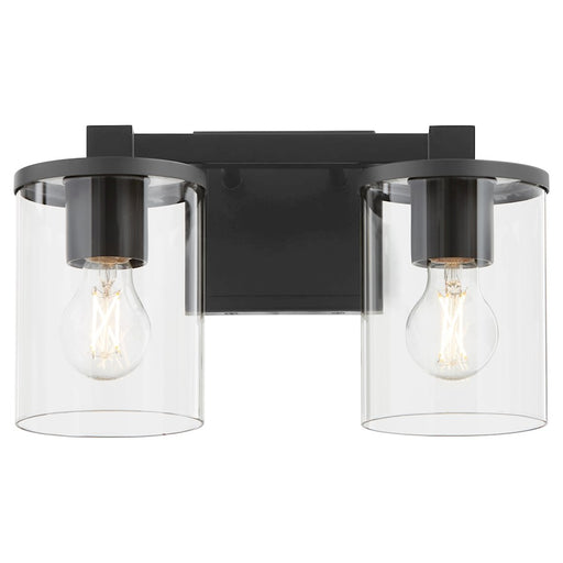 Quorum Bolton 2Lt Vanity, Matte Black/Clear