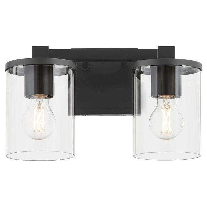 Quorum Bolton 2Lt Vanity, Matte Black/Clear