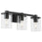 Quorum Bolton 3Lt Vanity, Matte Black/Clear
