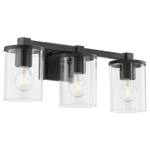 Quorum Bolton 3Lt Vanity, Matte Black/Clear