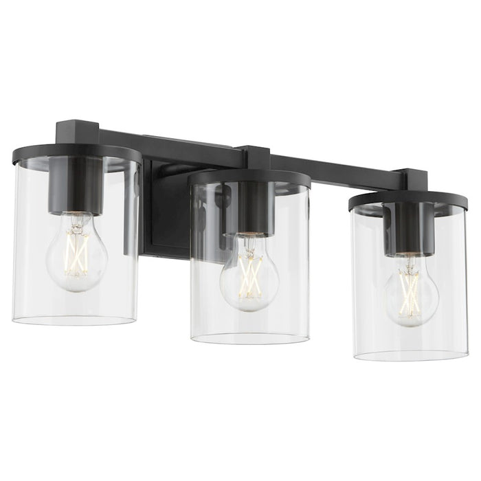 Quorum Bolton 3Lt Vanity, Matte Black/Clear