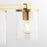 Quorum Bolton 3Lt Vanity, Aged Brass/Clear