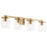 Quorum Bolton 4Lt Vanity, Aged Brass/Clear