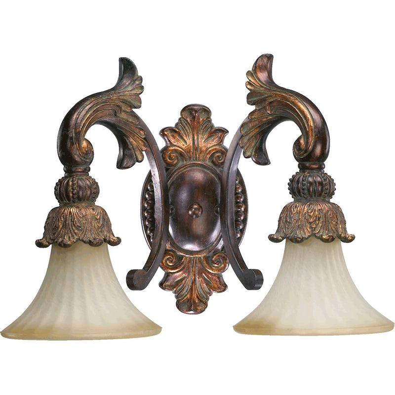 Quorum Madeleine 2 Light Vanity Light, Corsican Gold