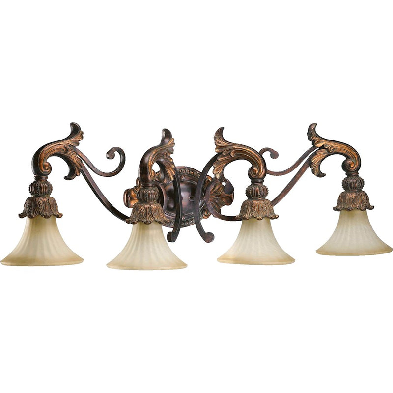 Quorum Madeleine 4 Light Vanity Light, Corsican Gold
