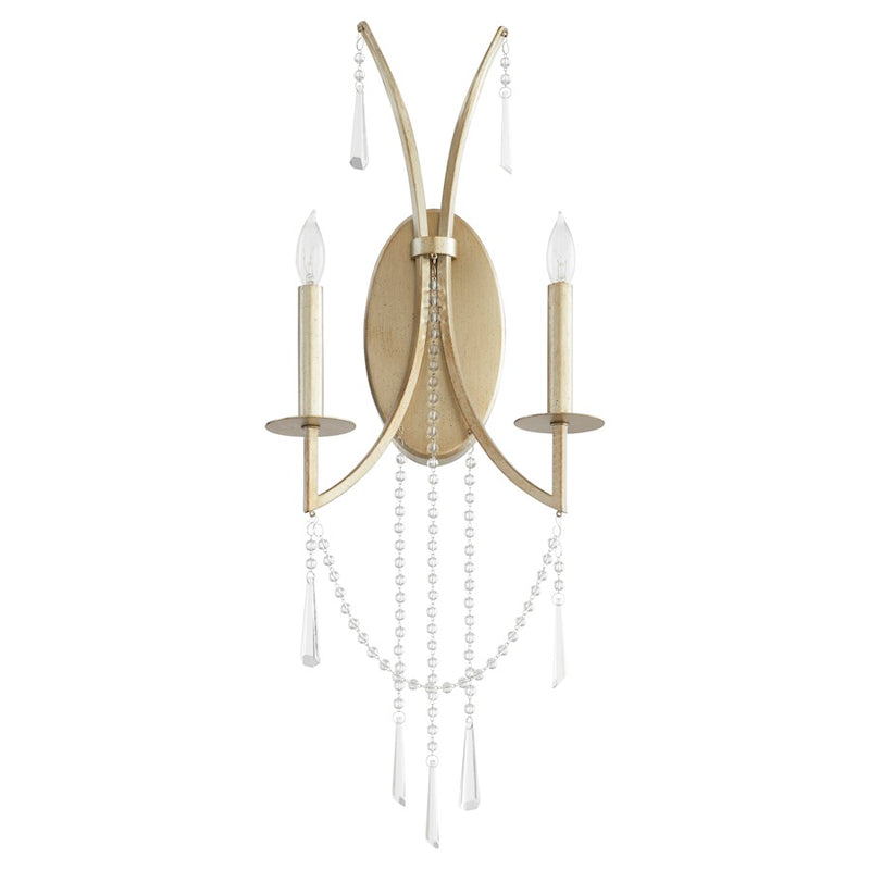 Quorum Malin 2 Light Wall Mount, Antique Silver