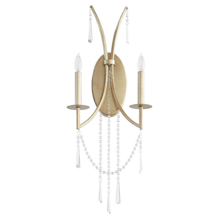 Quorum Malin 2 Light Wall Mount, Antique Silver