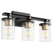 Quorum Empire 3 Light Bath Vanity, Noir/Aged Brass