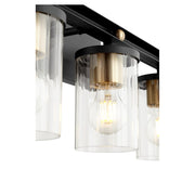 Quorum Empire 3 Light Bath Vanity, Noir/Aged Brass
