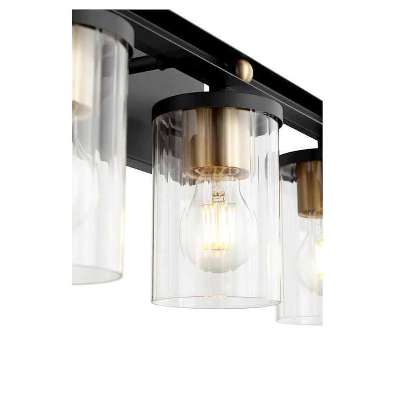 Quorum Empire 3 Light Bath Vanity, Noir/Aged Brass