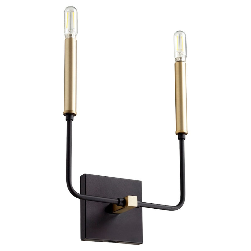Quorum Lacy 2 Light Wall Mount, NoirAged Brass