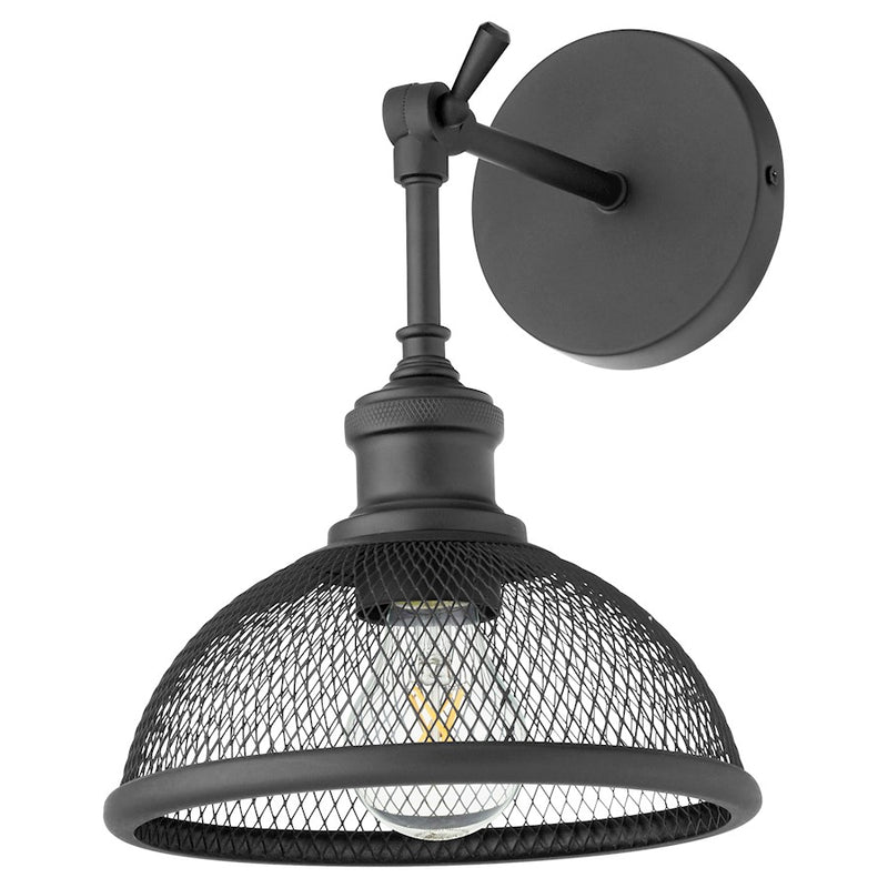 Quorum Omni 1 Light Small Industrial Wall Mount, Noir