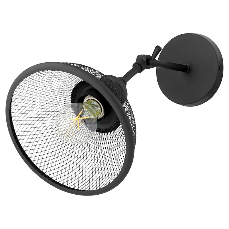 Quorum Omni 1 Light Small Industrial Wall Mount, Noir