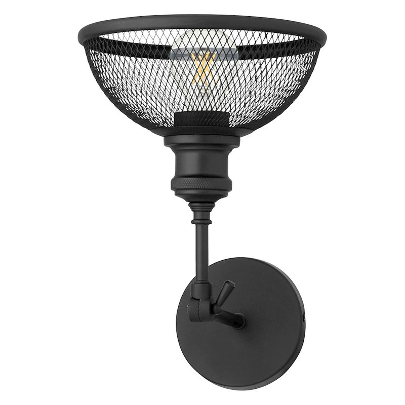 Quorum Omni 1 Light Small Industrial Wall Mount, Noir