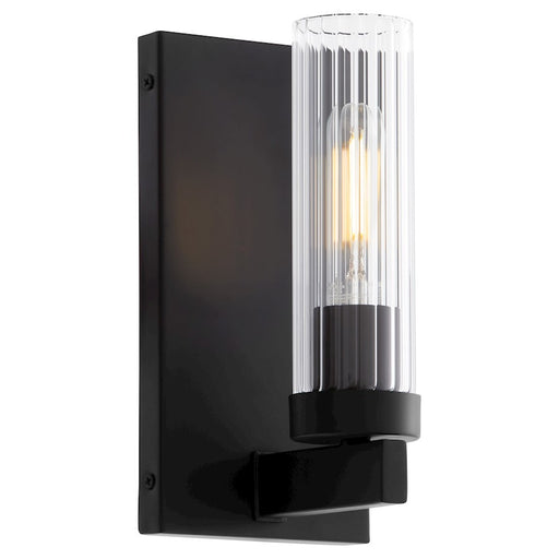 Quorum Kilbey 1Lt Wall Mount, Matte Black/Clear/Fluted
