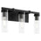 Quorum Kilbey 3Lt Vanity, Matte Black/Clear/Fluted