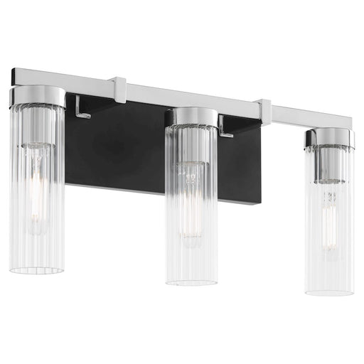 Quorum Kilbey 3Lt Vanty, Matte Black/Clear/Fluted