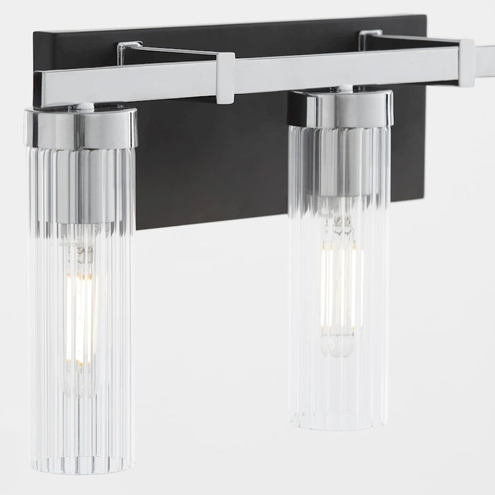 Quorum Kilbey 3Lt Vanty, Matte Black/Clear/Fluted