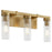 Quorum Kilbey 3Lt Vanity, Aged Brass/Clear/Fluted