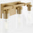 Quorum Kilbey 3Lt Vanity, Aged Brass/Clear/Fluted