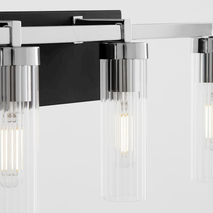 Quorum Kilbey 4Lt Vanty, Matte Black/Clear/Fluted