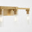 Quorum Kilbey 4Lt Vanity, Aged Brass/Clear/Fluted