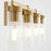 Quorum Kilbey 4Lt Vanity, Aged Brass/Clear/Fluted