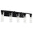 Quorum Kilbey 5Lt Vanity, Matte Black/Clear/Fluted
