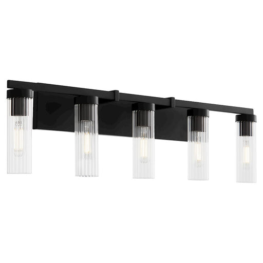 Quorum Kilbey 5Lt Vanity, Matte Black/Clear/Fluted