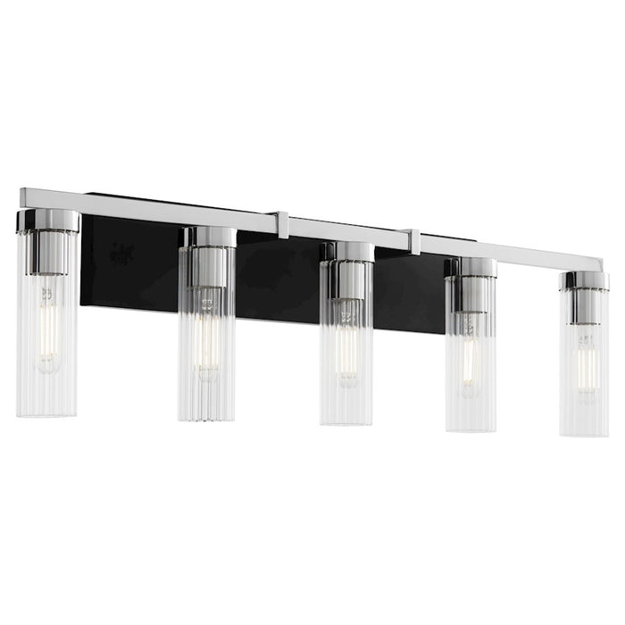 Quorum Kilbey 5Lt Vanty, Matte Black/Clear/Fluted