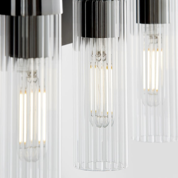 Quorum Kilbey 5Lt Vanty, Matte Black/Clear/Fluted