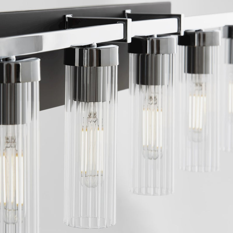 Quorum Kilbey 5Lt Vanty, Matte Black/Clear/Fluted