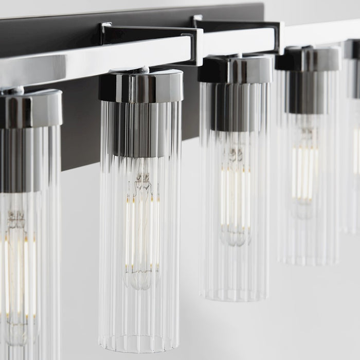 Quorum Kilbey 5Lt Vanty, Matte Black/Clear/Fluted